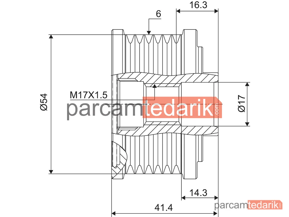 VALEO 588045 | Alternatör Kasnağı — Fiat Bravo II, Fiat Stilo Multi Wagon, Alfa Romeo 156